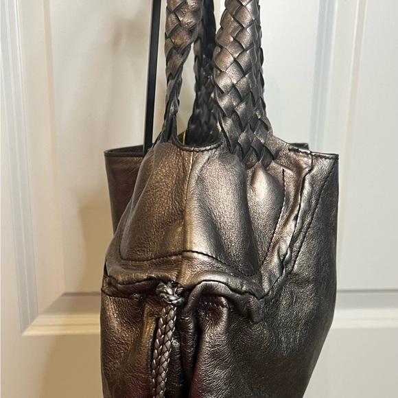Salvatore Ferragamo Metallic Gancini Leather Hobo Hand Bag - EUC - Picture 4 of 11